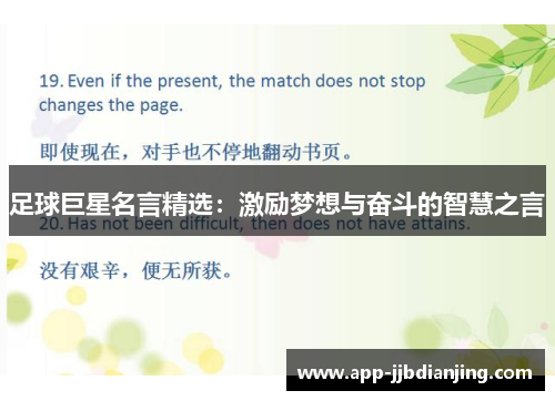 足球巨星名言精选：激励梦想与奋斗的智慧之言